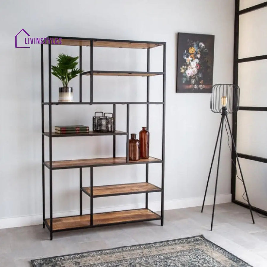 Bhavika Slim Line Metallic Bookshelf (Large)