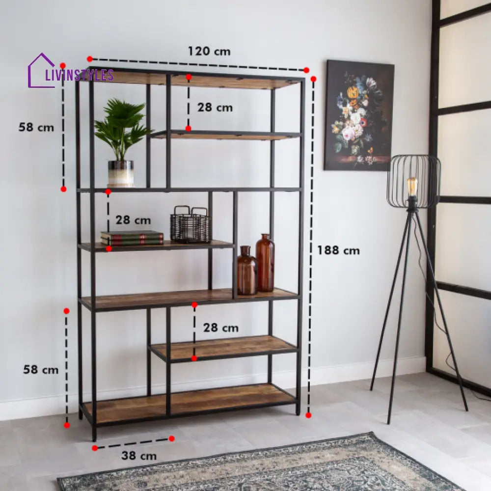 Bhavika Slim Line Metallic Bookshelf (Large)