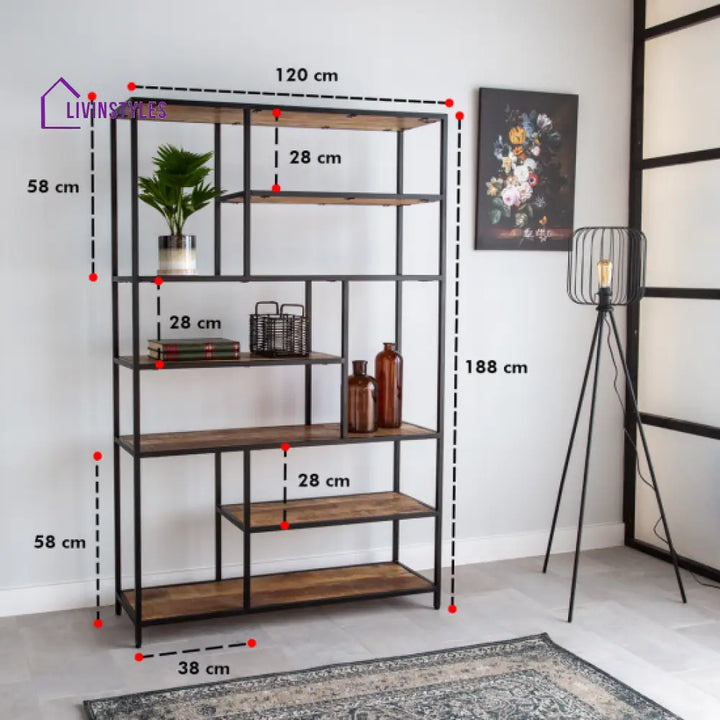 Bhavika Slim Line Metallic Bookshelf (Large)