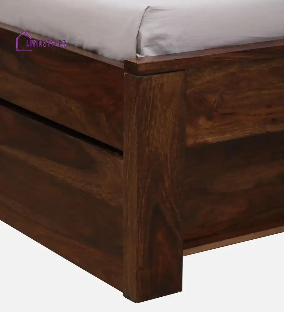 Amol Sheesham Wood Bed With Drawer Storage Bedroom Furniture Sets