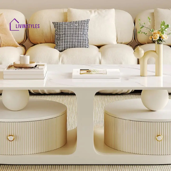 Bhavin Stainless Steel Frame Coffee Table for Living Room - Single Table