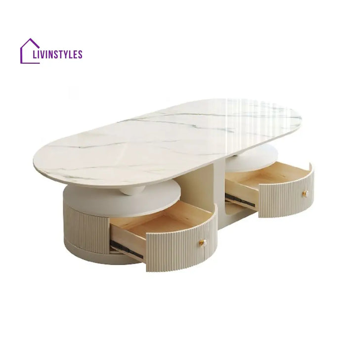 Bhavin Stainless Steel Frame Coffee Table for Living Room - Single Table