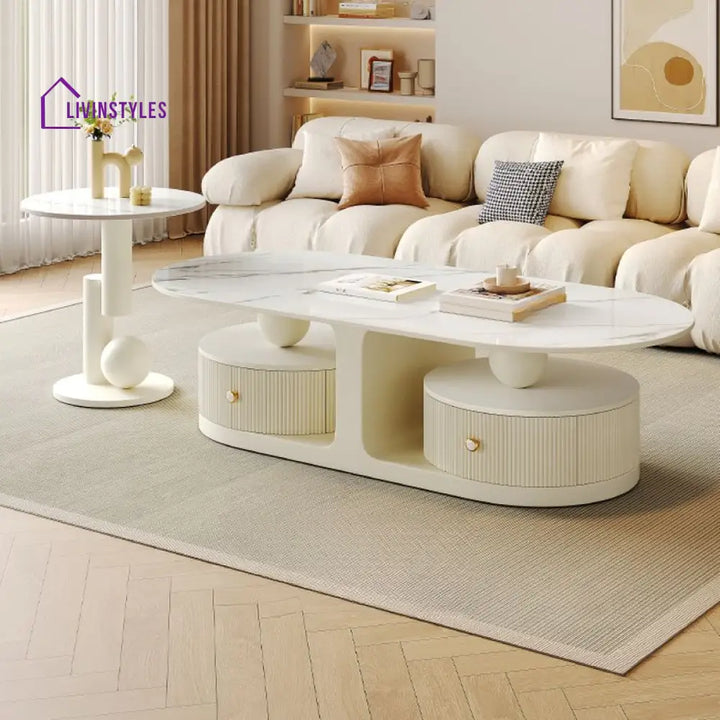 Bhavin Stainless Steel Frame Coffee Table for Living Room - Single Table