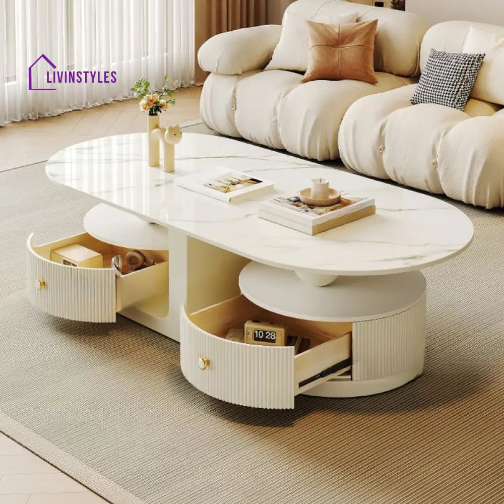 Bhavin Stainless Steel Frame Coffee Table for Living Room - Single Table