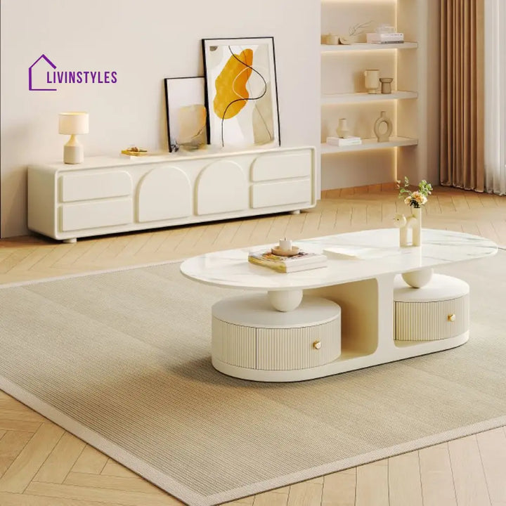 Bhavin Stainless Steel Frame Coffee Table for Living Room - Single Table
