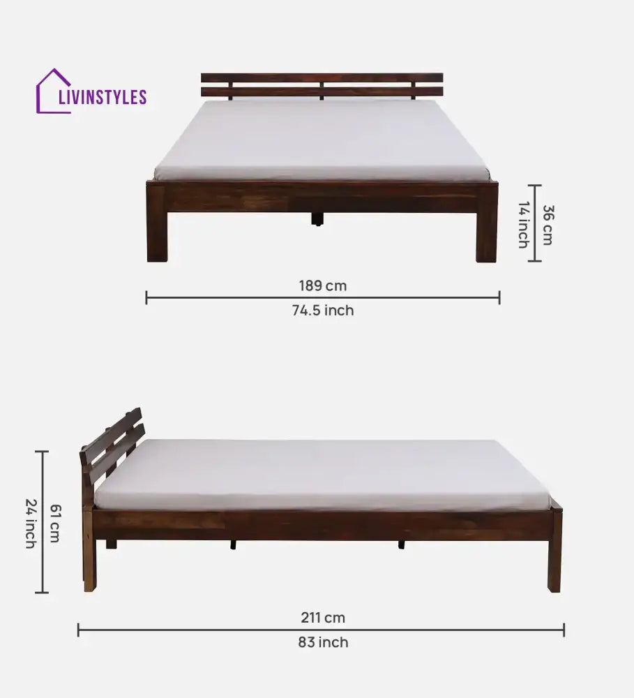 Amol Sheesham Wood Beds Bed without storage