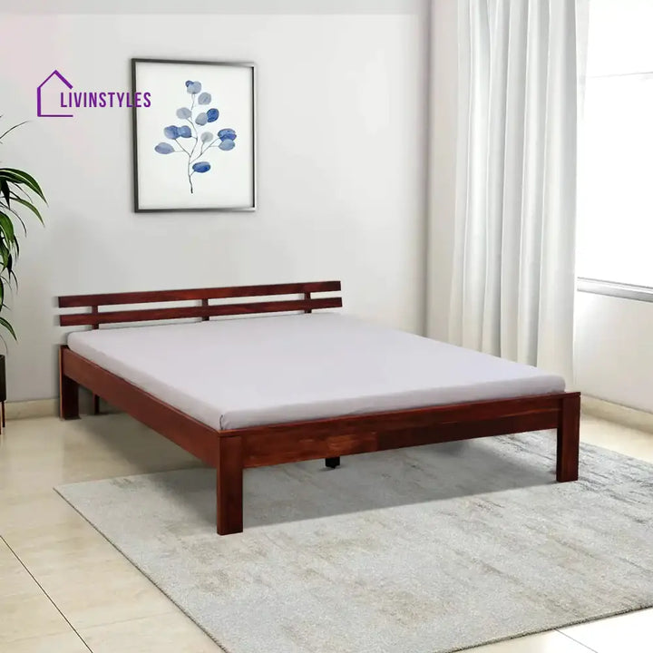 Amol Sheesham Wood Beds Queen / Honey Bed without storage