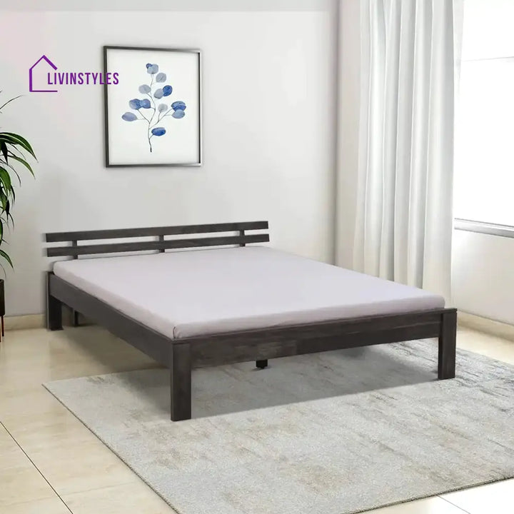 Amol Sheesham Wood Beds Queen / Walnut Bed without storage