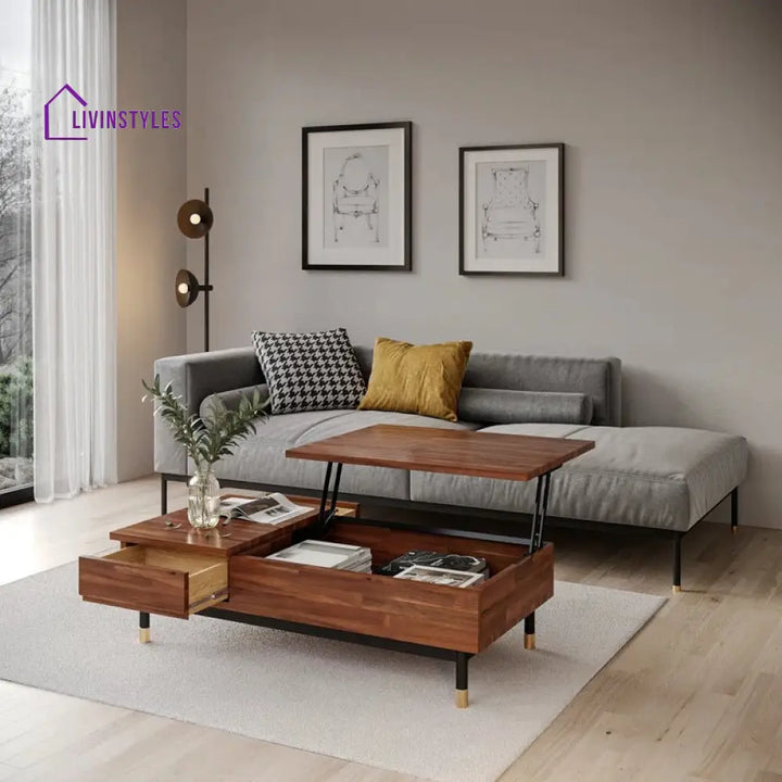 Bhavna Solid Wood Lift Top Coffee Table for Living Room