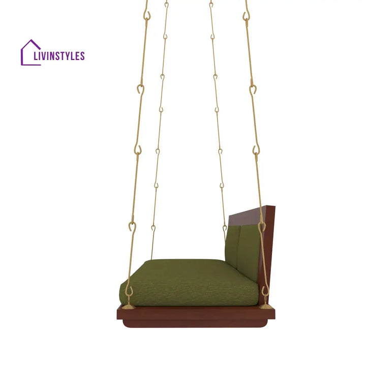 Bhavya Modern Indoor Swing with Cushioned Seating – Contemporary Wooden Jhula Swing