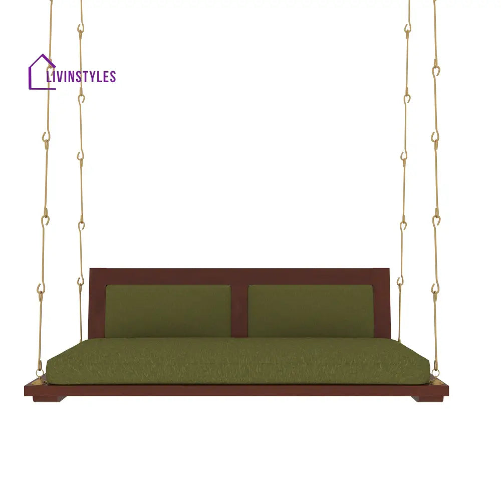Bhavya Modern Indoor Swing with Cushioned Seating – Contemporary Wooden Jhula Swing