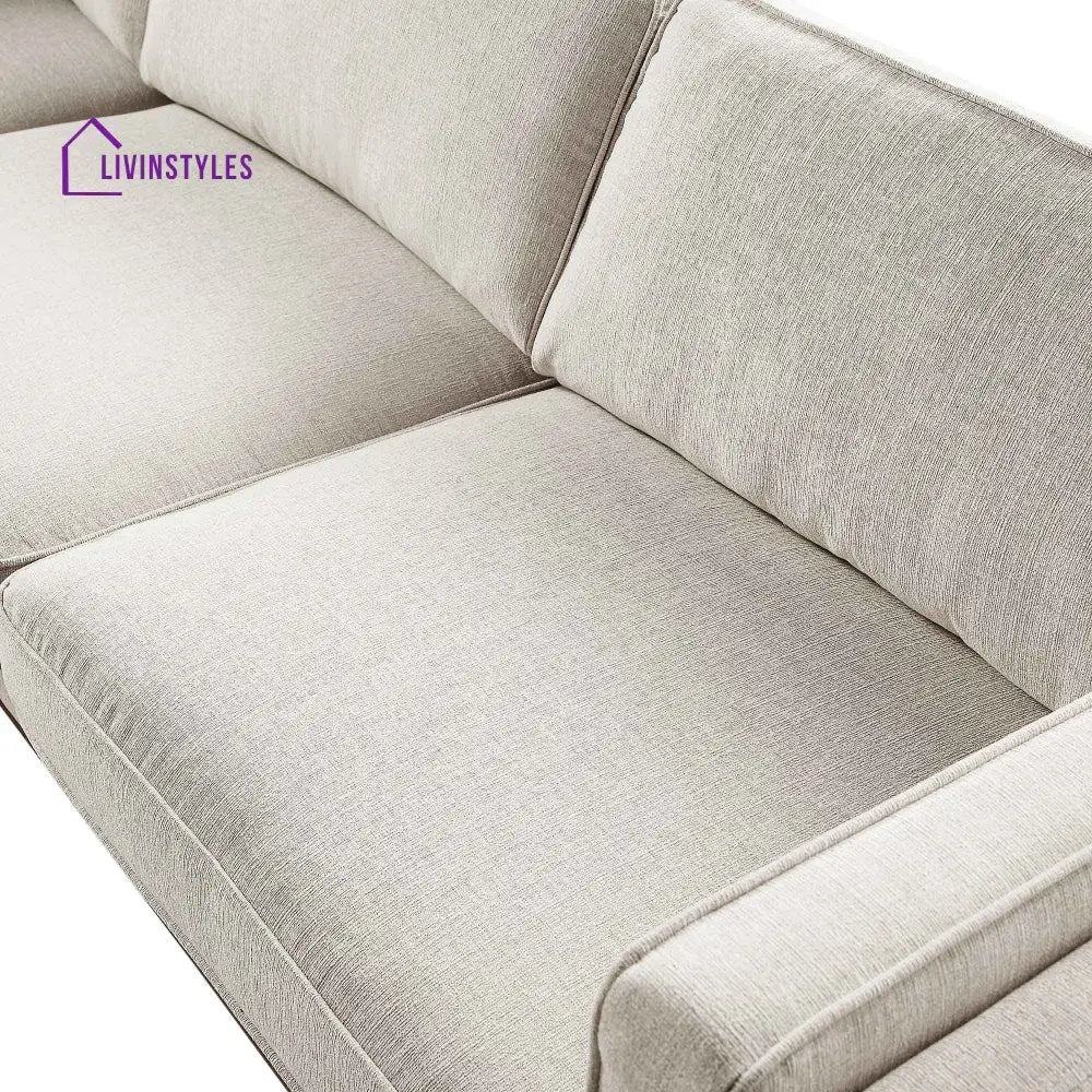Dipley Oatmeal Woven Fabric Grande Corner Sofa Sofas