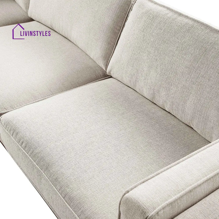 Dipley Oatmeal Woven Fabric Grande Corner Sofa Sofas