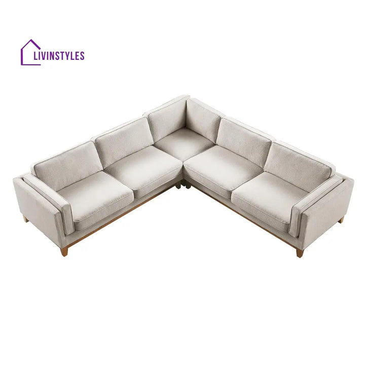 Dipley Oatmeal Woven Fabric Grande Corner Sofa Sofas