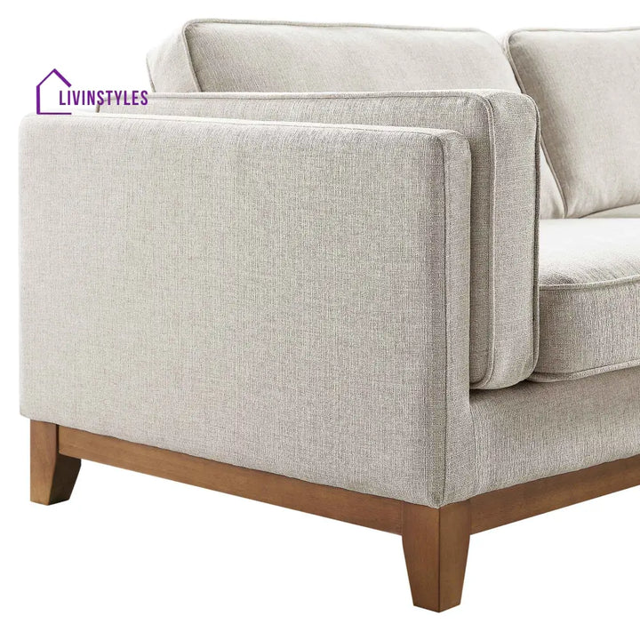 Dipley Oatmeal Woven Fabric Grande Corner Sofa Sofas