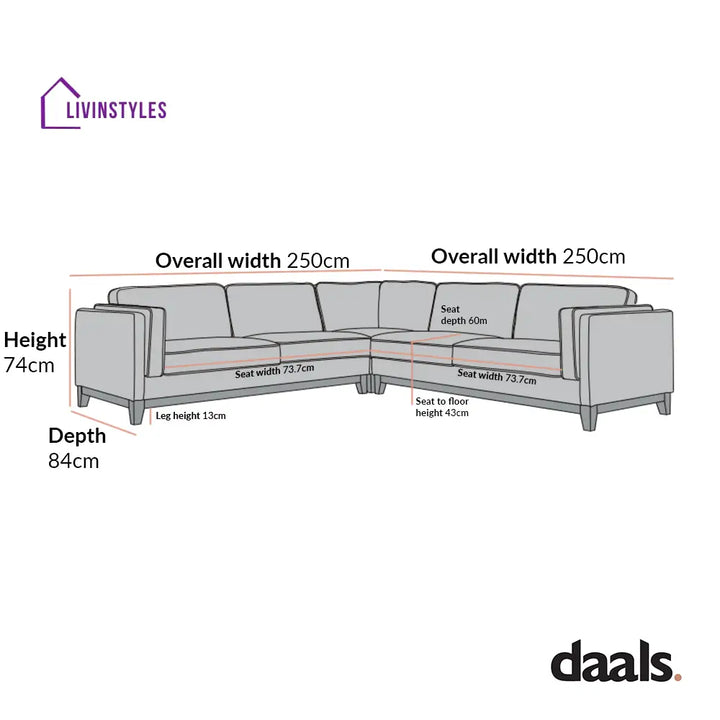 Dipley Oatmeal Woven Fabric Grande Corner Sofa Sofas