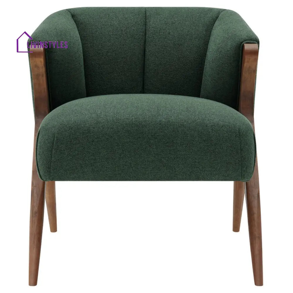 Bhavya Solid Wood and Fabric Arm Chair | Living Room Chair | Lounge Chair