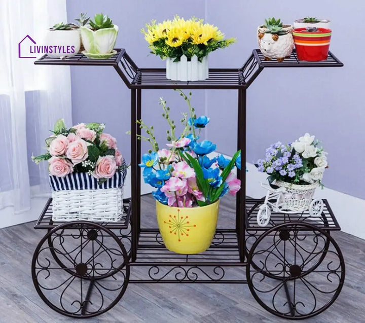 Bhomisa 6 Tier Plant Stand For Home Black Stands
