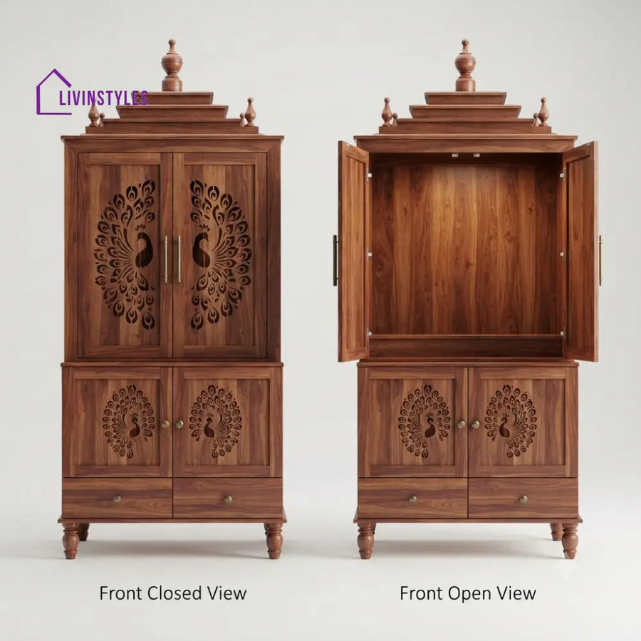 Bhumika Premium Solid Wood Home Temple | Pooja Mandir for Home