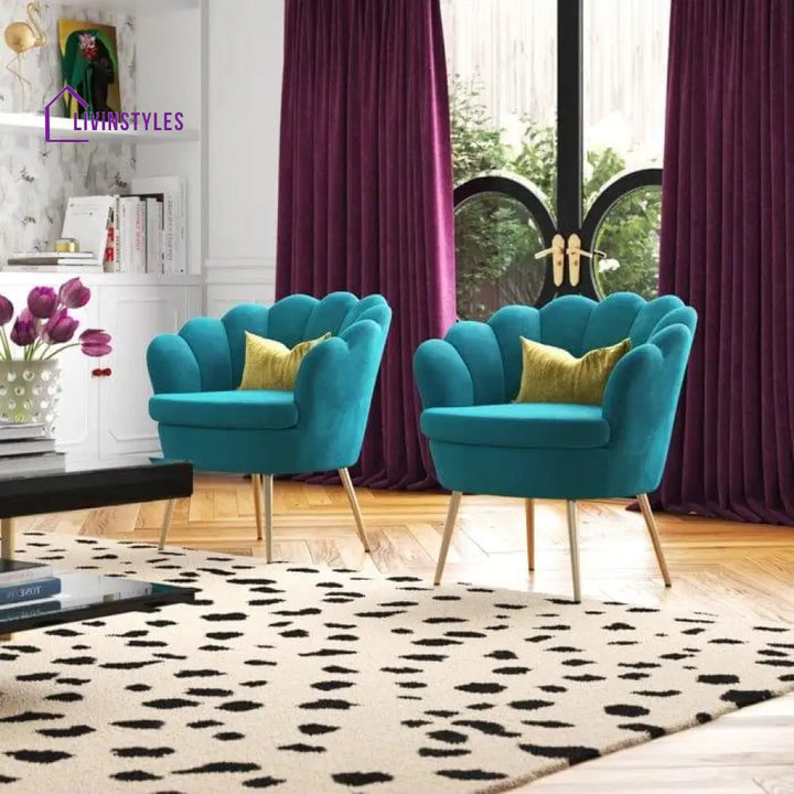 Bhuvan Upholstered Barrel Chair (Set Of 2) Blue