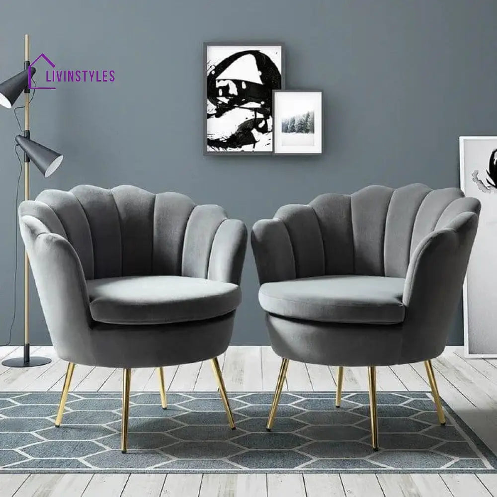 Bhuvan Upholstered Barrel Chair (Set Of 2) Grey
