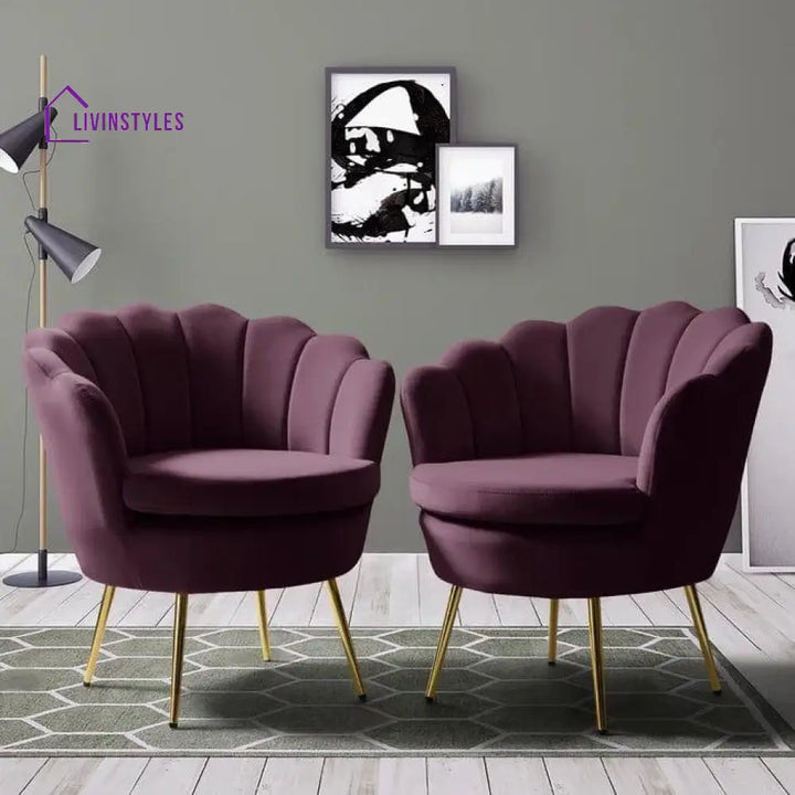 Bhuvan Upholstered Barrel Chair (Set Of 2) Purple