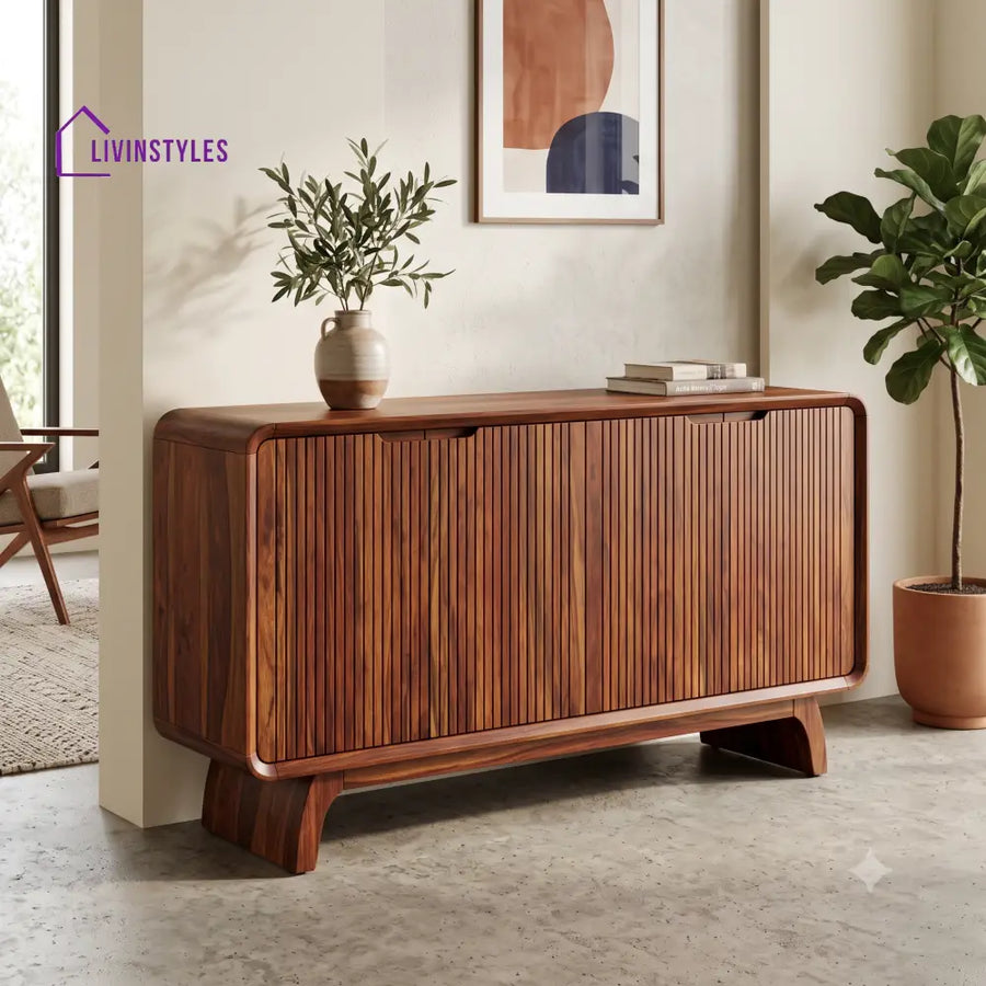 Bhuvana Premium Wooden Sideboard and Cabinet for Living Room