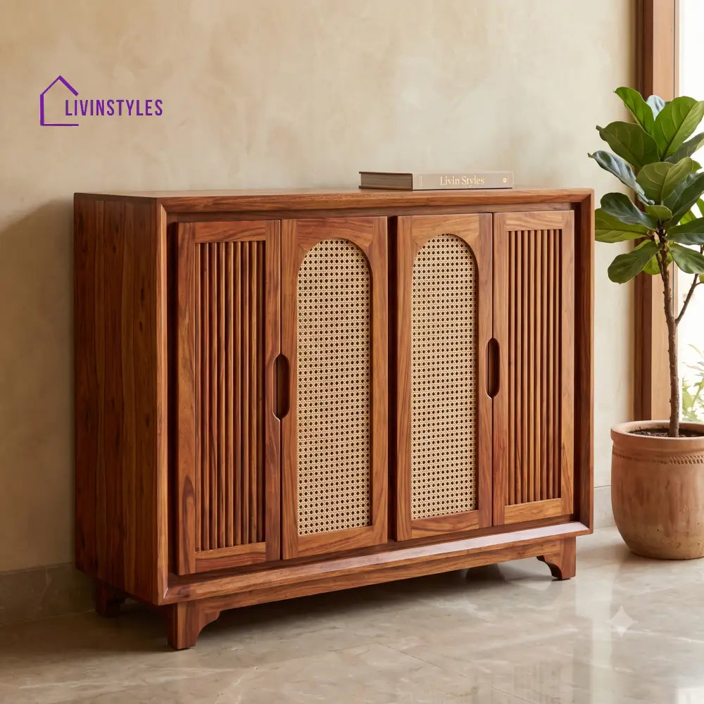 Bhuvana Sheesham Wood Shoe Rack | Wooden Shoe Cabinet