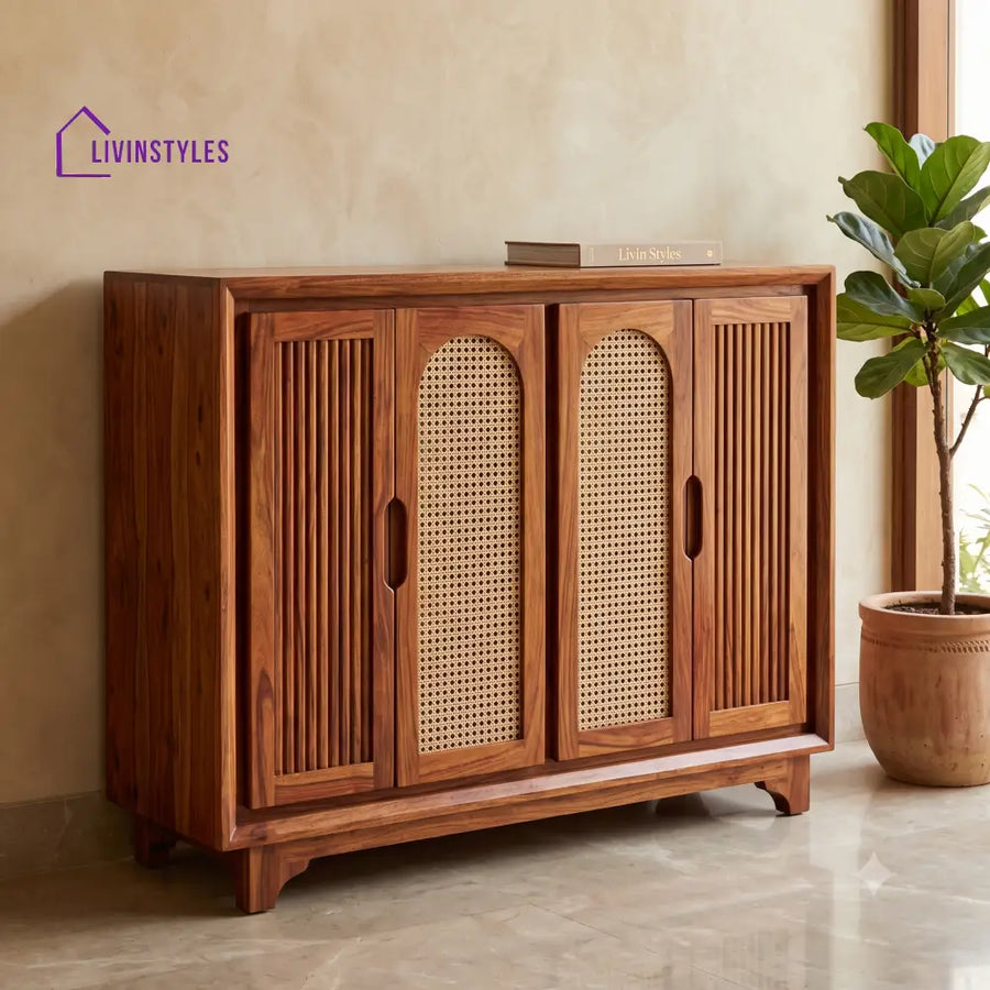 Bhuvana Sheesham Wood Shoe Rack | Wooden Shoe Cabinet
