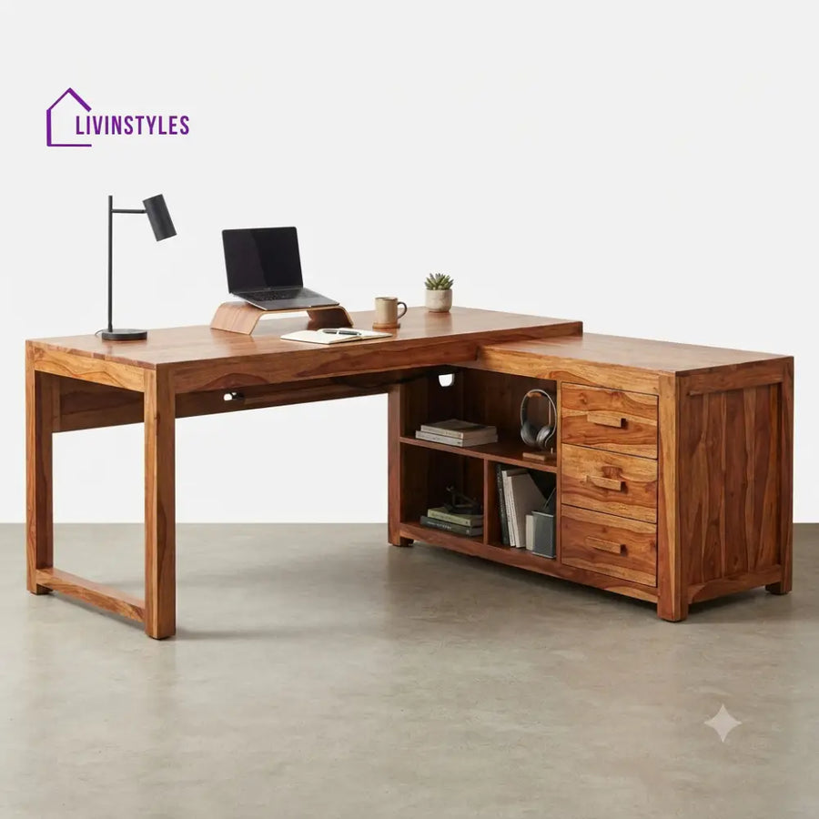 Bhuvana Sheesham Wood Study Table for Home | Wooden Study Table