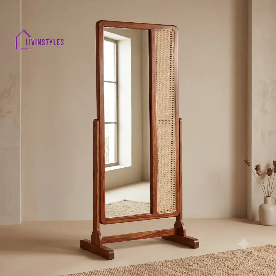 Bhuvana Wooden Full Length Mirror for Bedroom & Living Room
