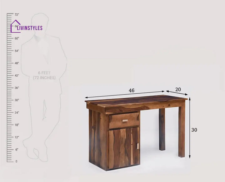 Bianca Solid Wood Writing Study Table Study Laptop Desk with Drawer Study Table