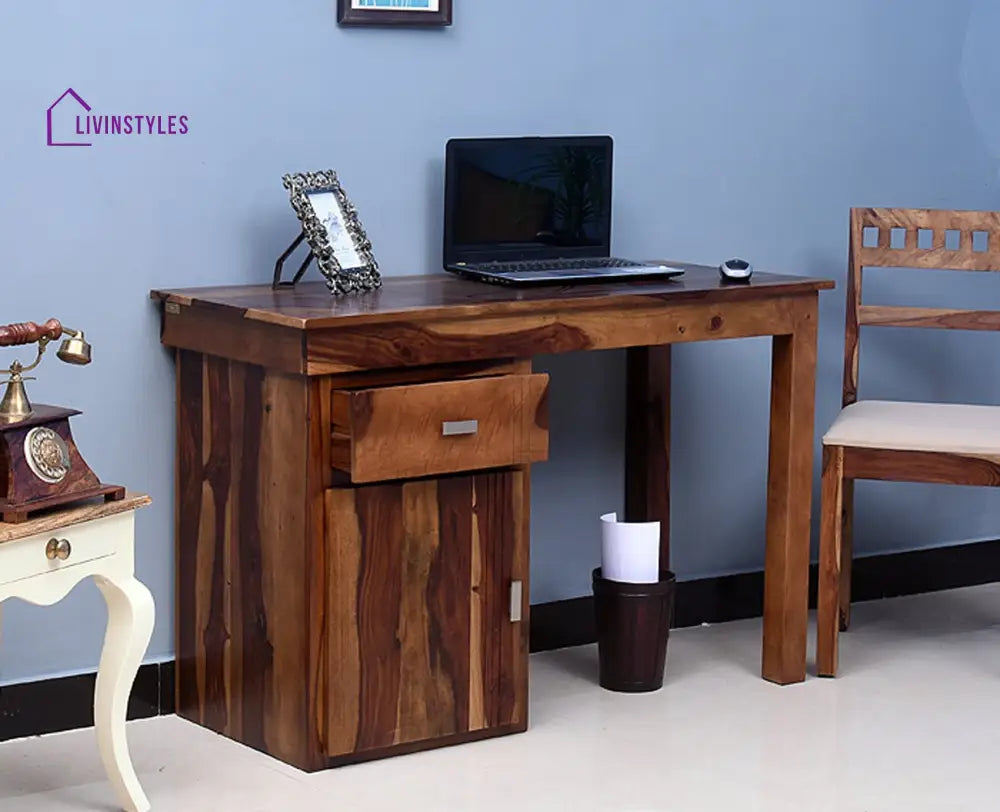 Bianca Solid Wood Writing Study Table Study Laptop Desk with Drawer Study Table