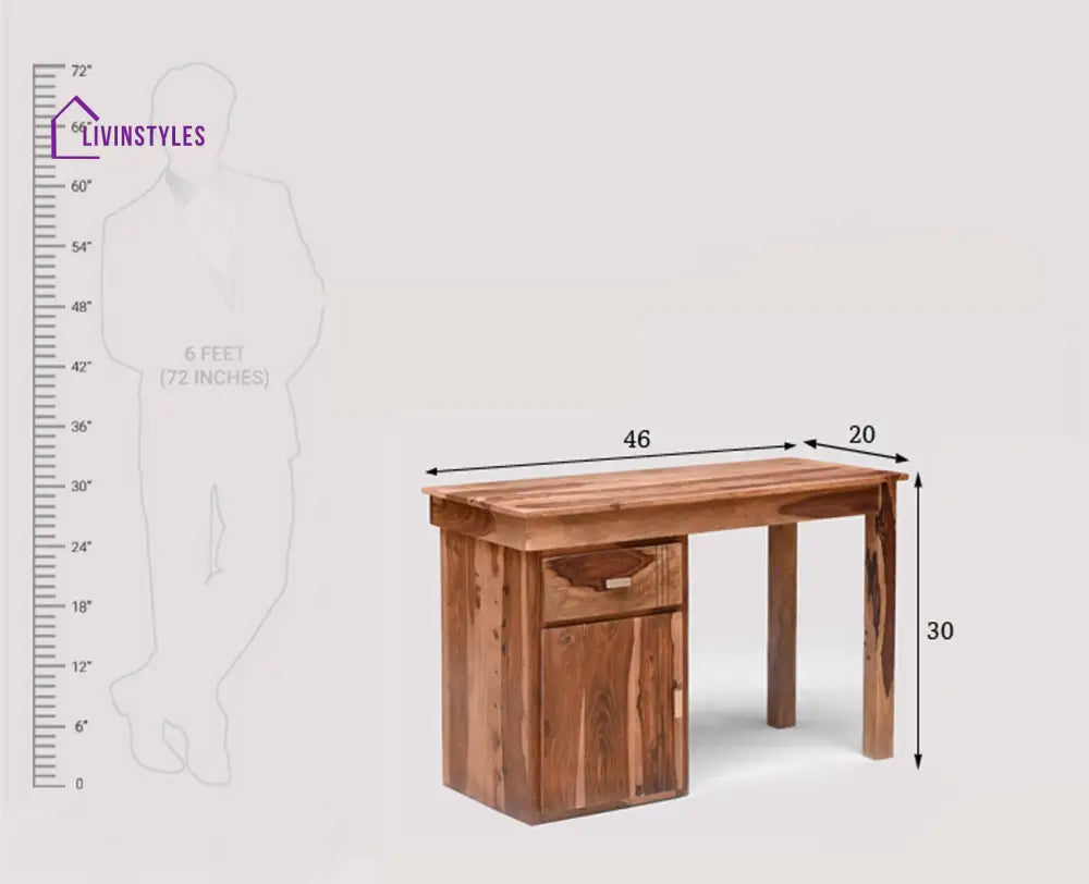 Bianca Solid Wood Writing Study Table Study Laptop Desk with Drawer Study Table