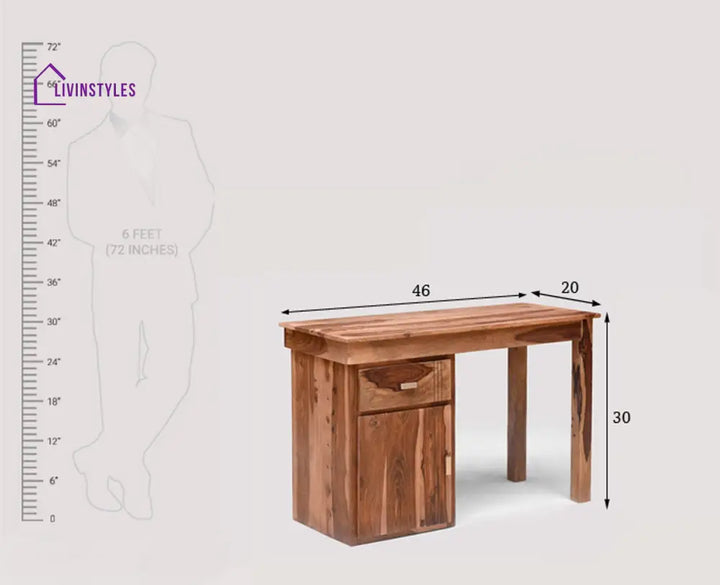 Bianca Solid Wood Writing Study Table Study Laptop Desk with Drawer Study Table