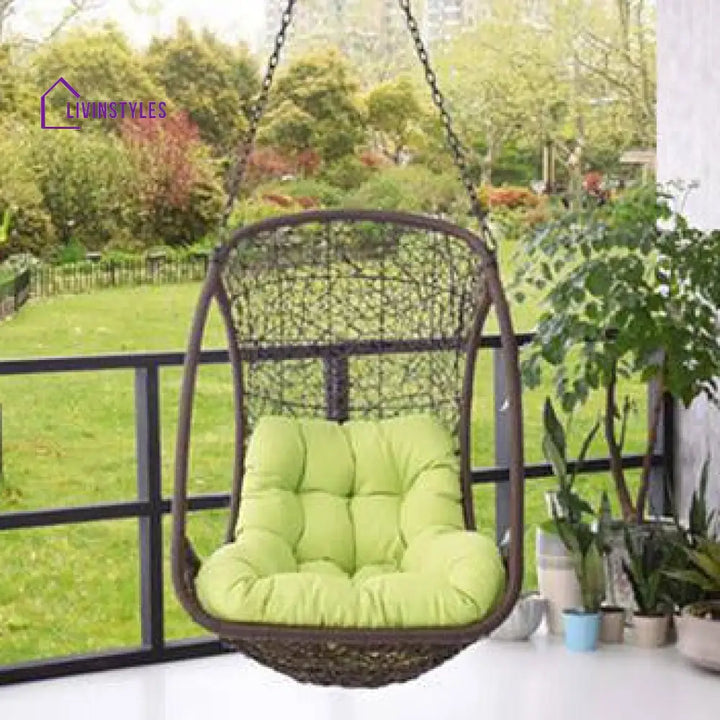 Bianchi Single Seater Hanging Swing Without Stand For Balcony Garden Swing (Dark Brown) Swings