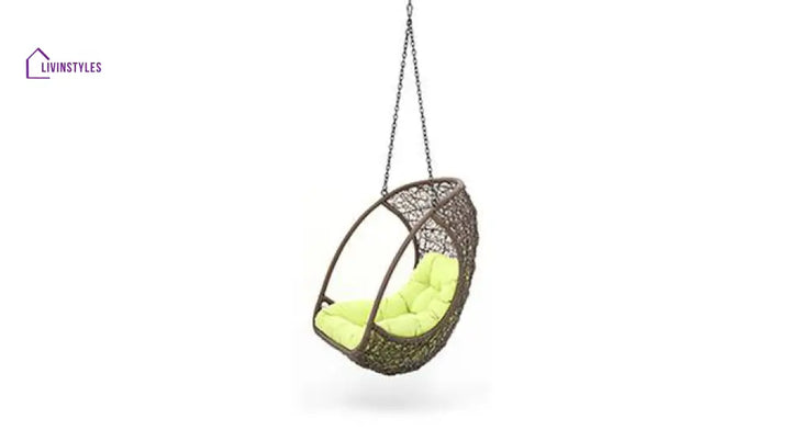 Bianchi Single Seater Hanging Swing Without Stand For Balcony Garden Swing (Dark Brown) Swings