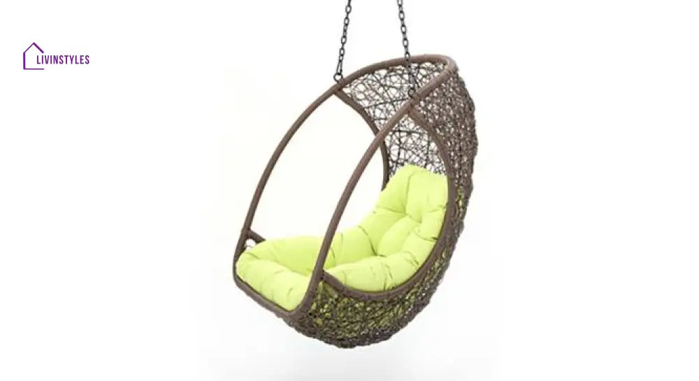 Bianchi Single Seater Hanging Swing Without Stand For Balcony Garden Swing (Dark Brown) Swings