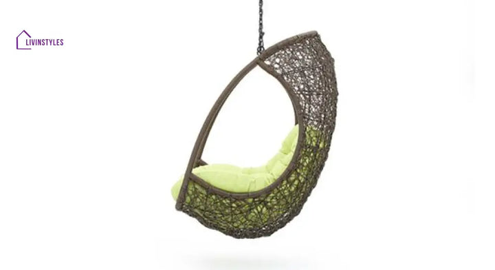 Bianchi Single Seater Hanging Swing Without Stand For Balcony Garden Swing (Dark Brown) Swings