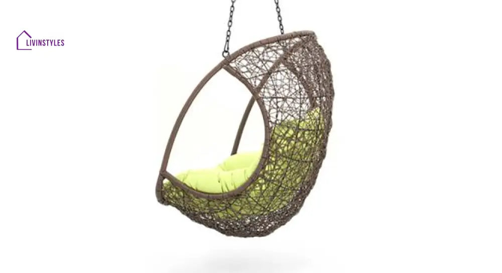 Bianchi Single Seater Hanging Swing Without Stand For Balcony Garden Swing (Dark Brown) Swings