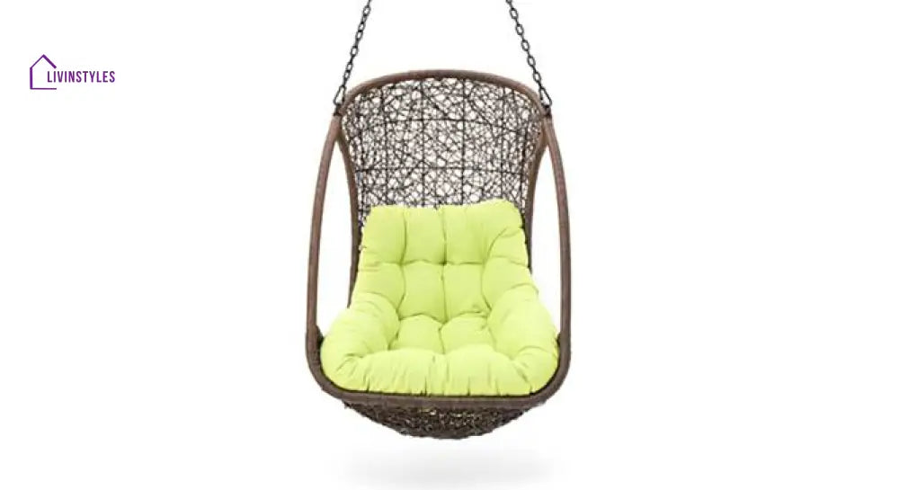 Bianchi Single Seater Hanging Swing Without Stand For Balcony Garden Swing (Dark Brown) Swings
