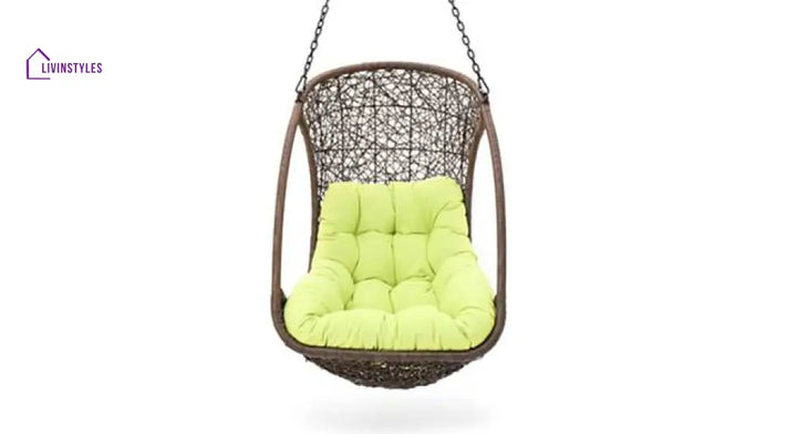 Bianchi Single Seater Hanging Swing Without Stand For Balcony Garden Swing (Dark Brown) Swings