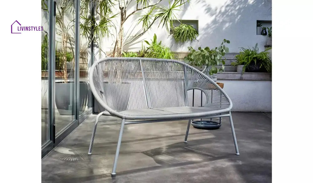 Bifur Outdoor Garden Balcony Sofa Set 2 Seater 2 Single seater and 1 Center Table Set (Gray) - Sofa Sets