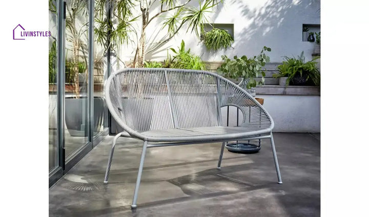 Bifur Outdoor Garden Balcony Sofa Set 2 Seater 2 Single seater and 1 Center Table Set (Gray) - Sofa Sets