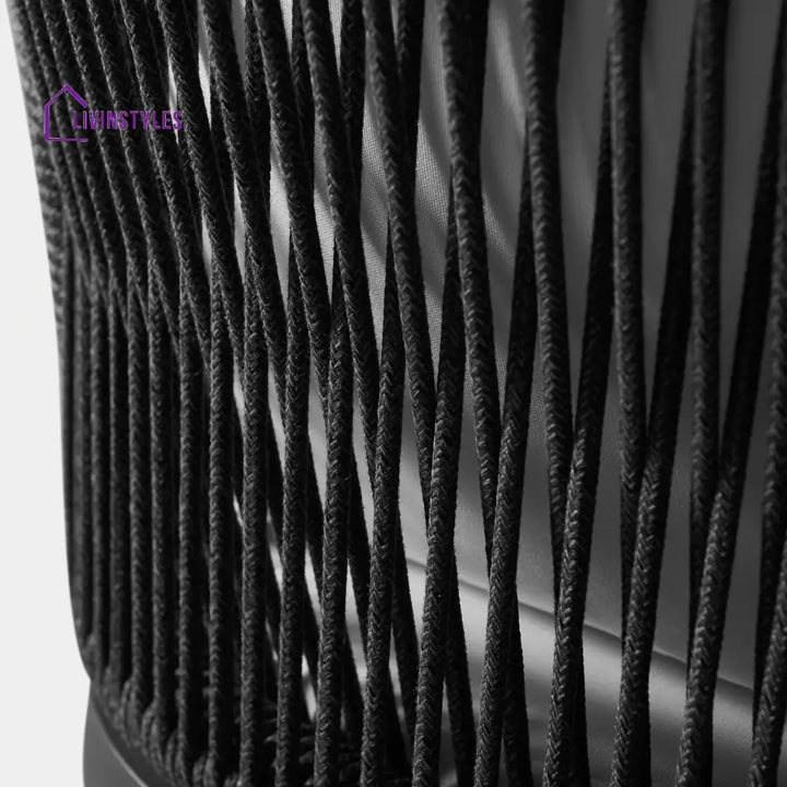 Bilge Outdoor Patio Bar Chair 1 Chair For Balcony Braided & Rope (Black) - Bar Sets