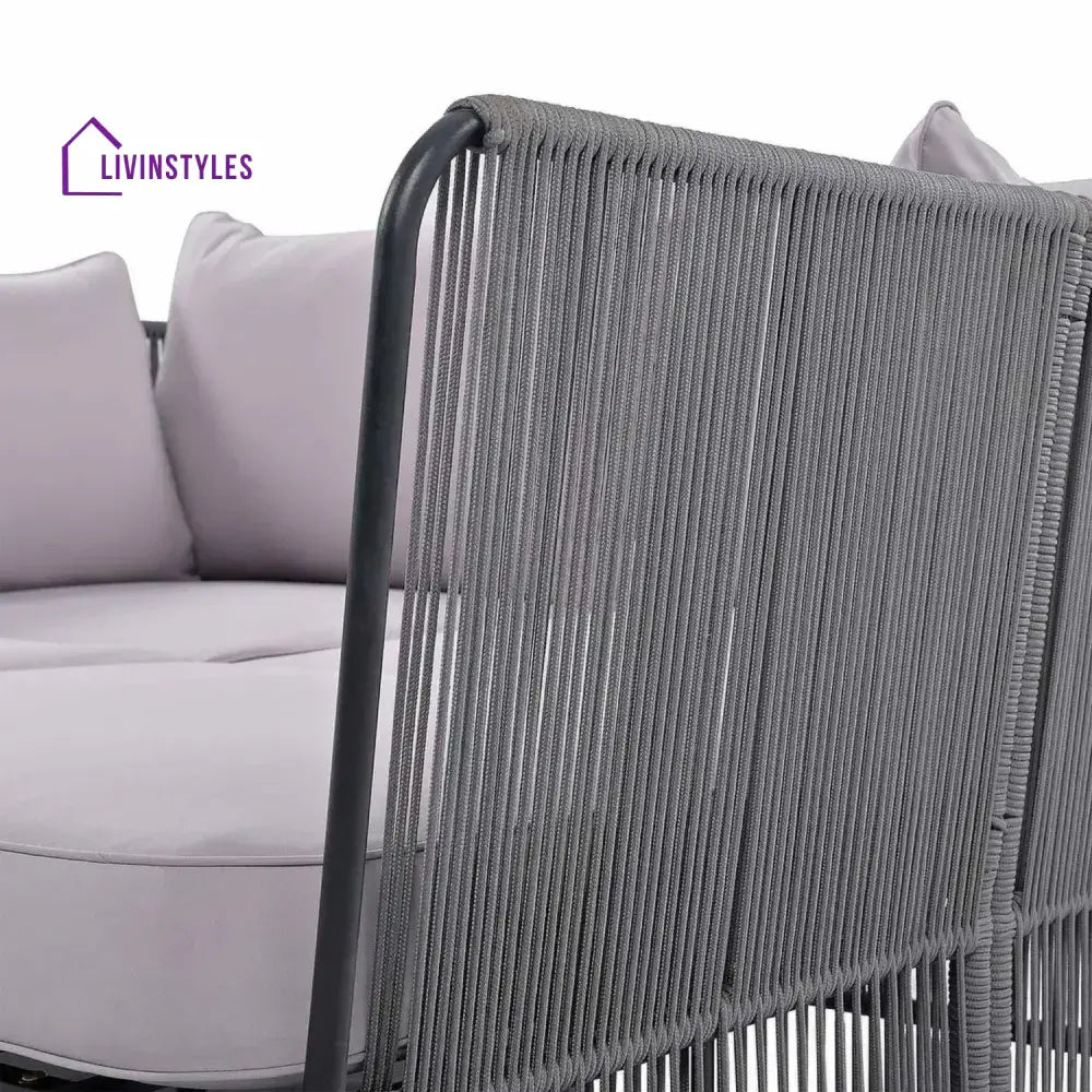 Bilha Outdoor Rope 2 Seater Patio Daybed With Side Table - Daybed