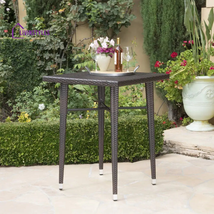 Billy Outdoor Patio Bar Sets 4 Chairs and 1 Table (Brown) - Bar Sets
