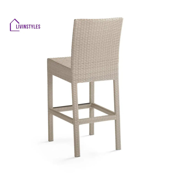 Billy Outdoor Patio Bar Sets 4 Chairs and 1 Table (Pearl White) - Bar Sets