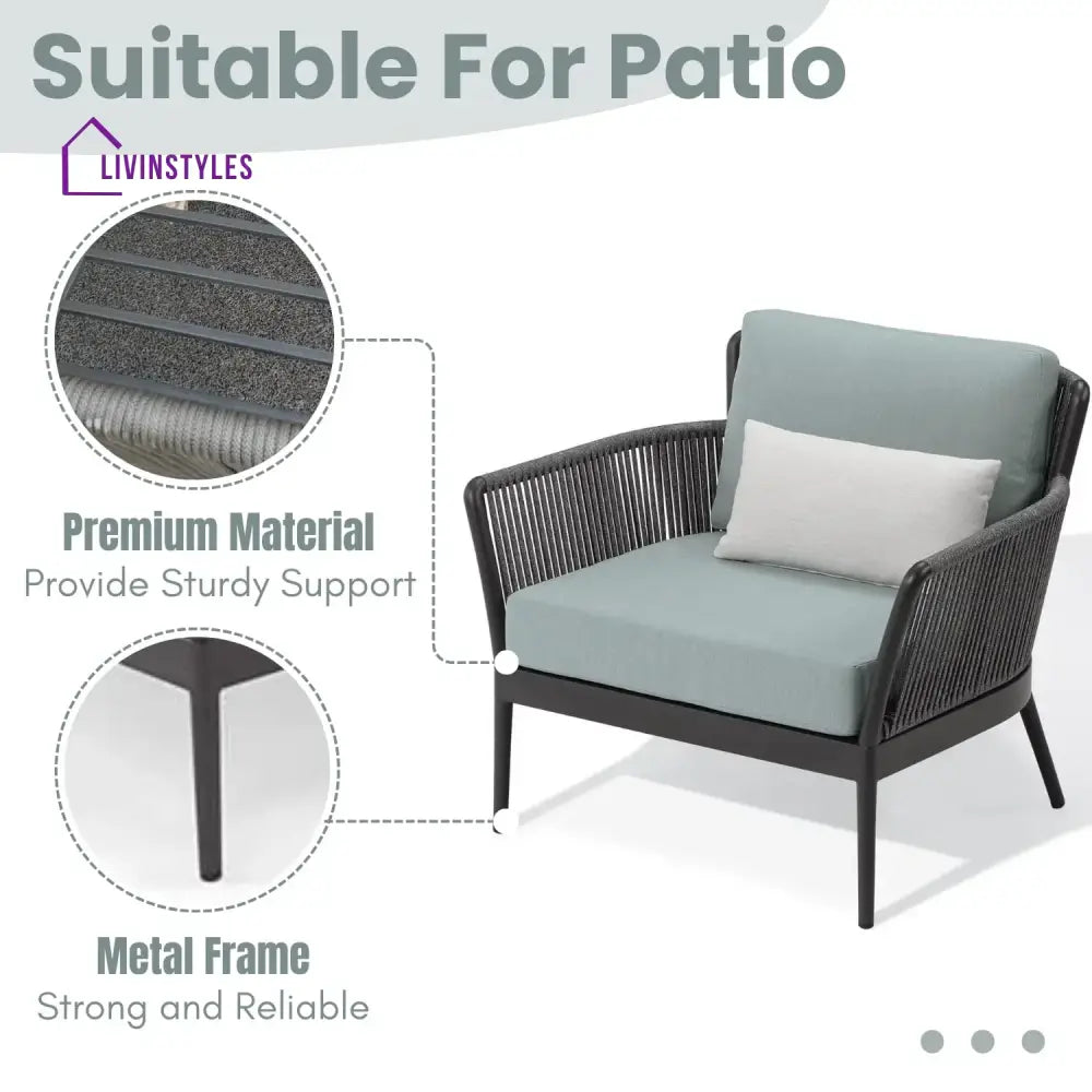Binita Outdoor 3 Piece All-Weather Rope Patio Set - Patio Set