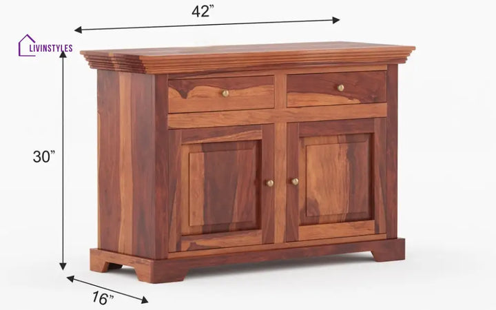 Biran Solid Wood 2 Drawer Cabinet